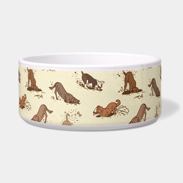 Dirt Digging Hunde - Strandurlaub Muster. Napf (Vorderseite)