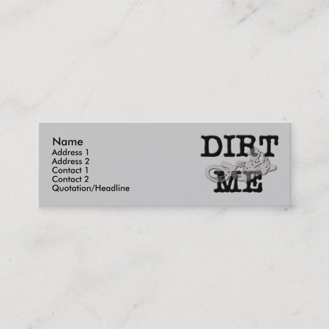 Dirt Me Motocross Dirt Bike Visitenkarte (Vorderseite)