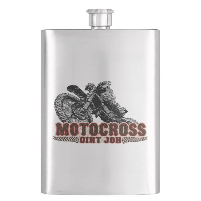 Dirt Motocross Flachmann (Vorderseite)