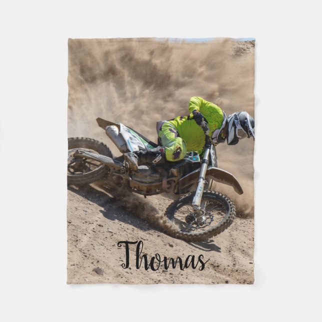 Dirt Motorrad Motocross Racing Personalisiert Fleecedecke (Vorderseite)