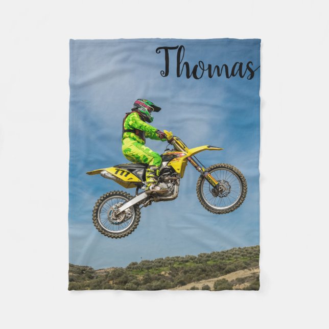 Dirt Motorrad Motocross Racing Personalisiert Fleecedecke (Vorderseite)