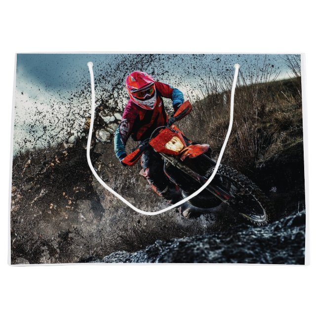 Dirt Rad-Reiter-Kissen Große Geschenktüte (Vorderseite)