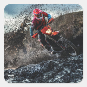 Dirt Rad-Reiter-Kissen Quadratischer Aufkleber