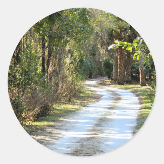 Dirt Road in Micanopy, Florida Runder Aufkleber