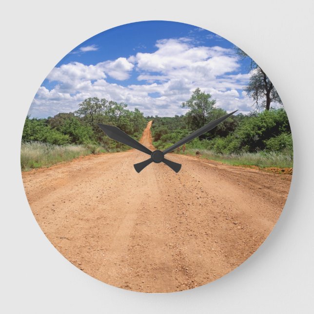 Dirt Road, Krüger National Park, Mpumalanga Große Wanduhr (Vorderseite)