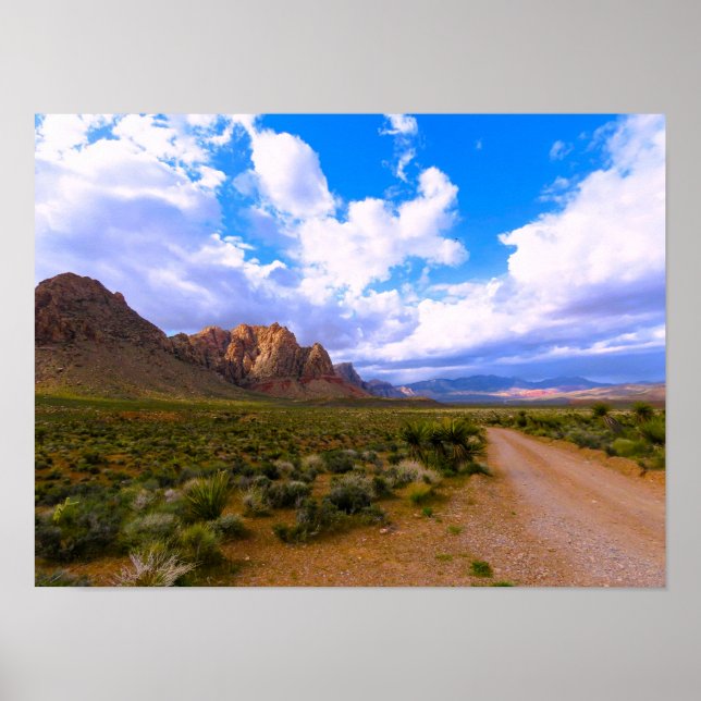 Dirt Road zu Roten Felsen Poster (Vorne)
