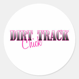 Dirt Track Chick Runder Aufkleber
