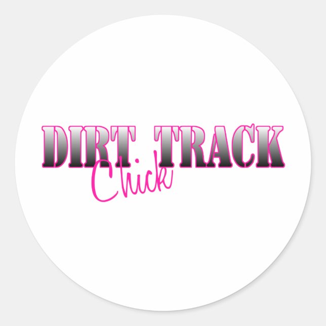 Dirt Track Chick Runder Aufkleber (Vorderseite)