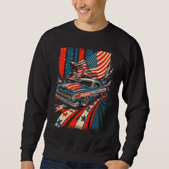 Dirt Track Racing Automobile Race American Indepen Sweatshirt (Vorderseite)