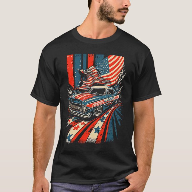 Dirt Track Racing Automobile Race American Indepen T-Shirt (Vorderseite)