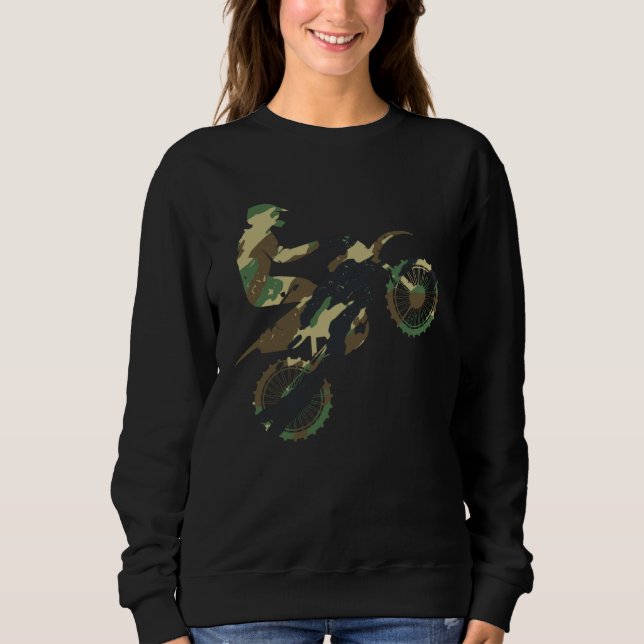 Dirt Up Camouflage Motocross Motorcycle Sweatshirt (Vorderseite)