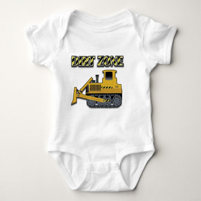 Dirt Zone (Bulldozer) - Baby Jersey Bodysuit  Baby Strampler (Vorderseite)