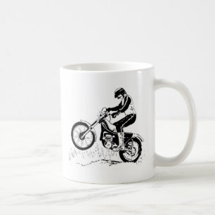 Dirtbike Fahrrad-Reiter Schwarz-weiß Tasse