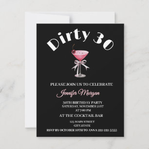 Dirty 30 Coquette Martini Geburtstag Themeneinladu Einladung
