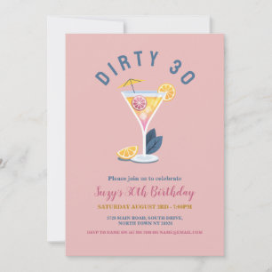 Dirty 30 Frauen Geburtstag Dreißig Cocktails Marti Einladung