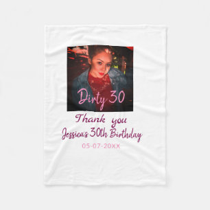 Dirty 30 Geburtstag hinzufügen Name pink hinzufüge Fleecedecke