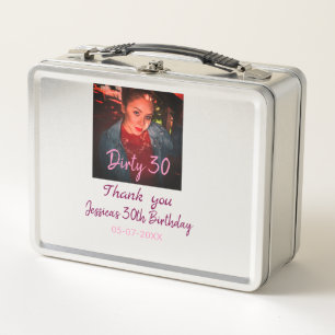 Dirty 30 Geburtstag hinzufügen Name pink hinzufüge Metall Brotdose