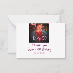 Dirty 30 Geburtstag hinzufügen Name pink hinzufüge Mitteilungskarte