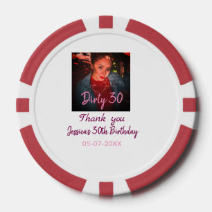 Dirty 30 Geburtstag hinzufügen Name pink hinzufüge Pokerchips