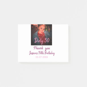 Dirty 30 Geburtstag hinzufügen Name pink hinzufüge Post-it Klebezettel