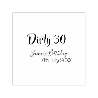 Dirty 30 Geburtstag Name Datum pink grau Kalligraf Permastempel