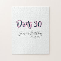 Dirty 30 Geburtstag Name Datum rosa grau Kalligraf