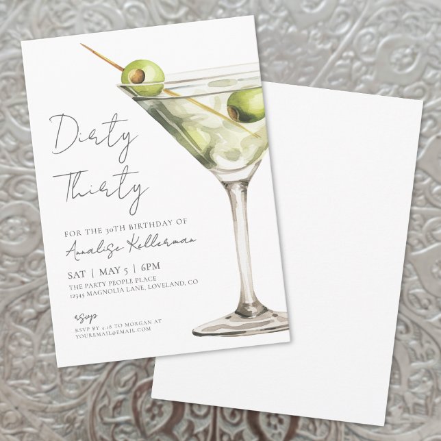 Dirty 30. Geburtstag Party Einladung (Dirty Thirty 30th Birthday Party Invitation)