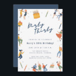 Dirty 30. Geburtstag Party Einladung<br><div class="desc">Feiern Sie einen 30. Geburtstag mit dieser "schmutzigen dreißig" Party Einladung. Maßgeschneidert mit Ihren Party-Details und kehrt zu koordinieren Blau auf der Rückseite.</div>