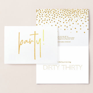 Dirty 30 Gold Bubbly Geburtstagsparty Einladung