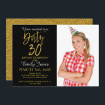 Dirty 30 Gold Foil Geburtstag Einladung<br><div class="desc">Dirty 30 Schwarz und Imitate Gold Foil Glamour Geburtstagseinladung. Das Foto in dieser Einladung sowie Name,  Datum und Ort können aktualisiert werden.</div>