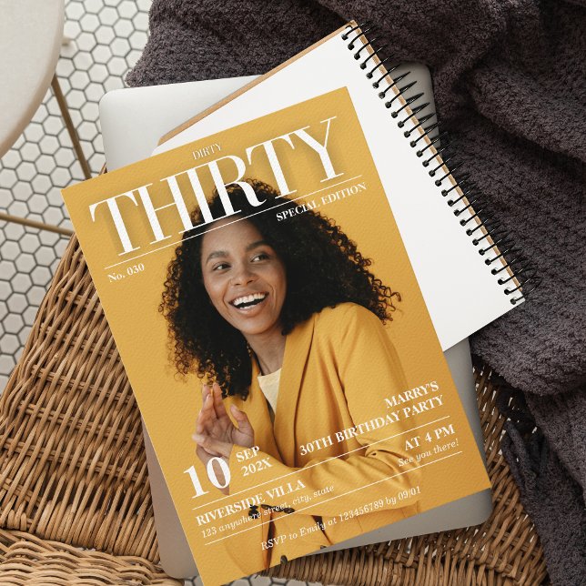 Dirty 30 Magazine Zeitung 30. Geburtstag Foto Einladung (Von Creator hochgeladen)