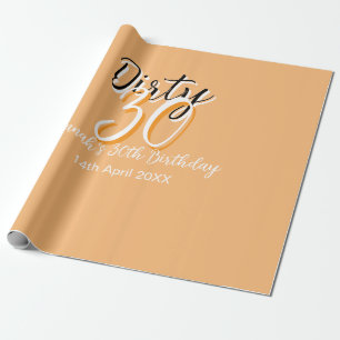 Dirty 30 orange weiß, einfache Retro-Geburtstag un Geschenkpapier