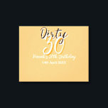 Dirty 30 orange weiß, einfache Retro-Geburtstag un Leinwanddruck<br><div class="desc">Vorlagendesign anpassen</div>