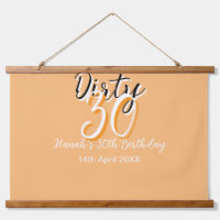 Dirty 30 orange weiß, einfache Retro-Geburtstag un
