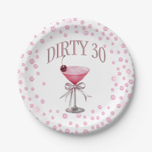 Dirty 30 Pink Coquette Geburtstagsparty Pappteller