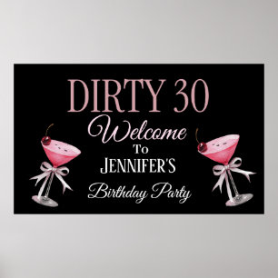 Dirty 30 Rosa und schwarze Coquette Poster