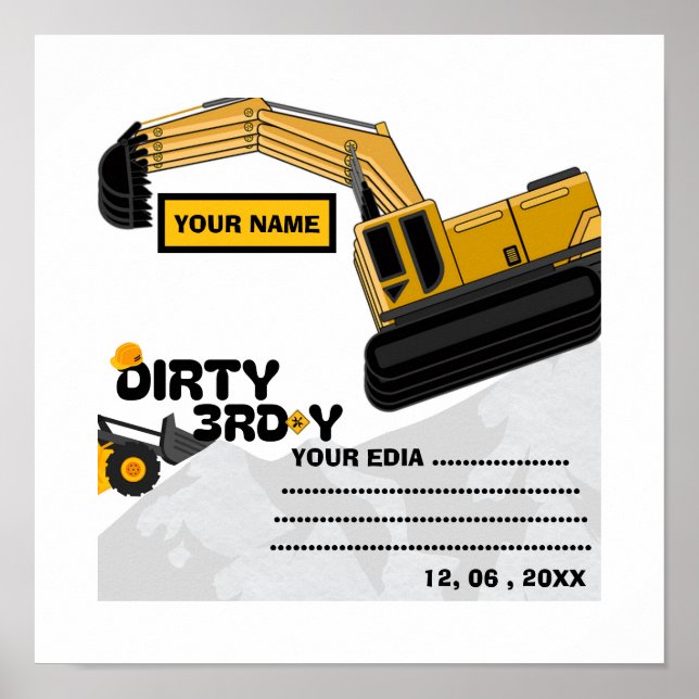 Dirty 3.-Y Dritter Geburtstag Poster (Vorne)