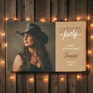 Dirty 40 Western Rodeo Foto 40. Geburtstag Banner