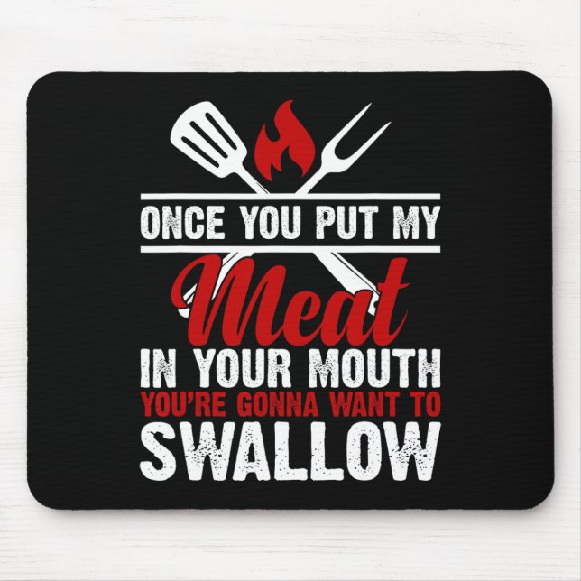 Dirty Adult Fleisch in Ihrem Mund Funny Fleisch Gr Mousepad (Vorne)
