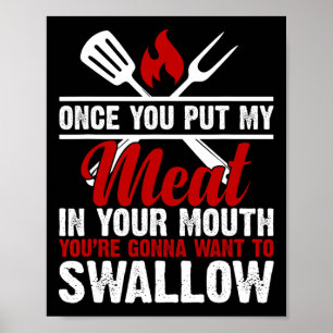 Dirty Adult Fleisch in Ihrem Mund Funny Fleisch Gr Poster