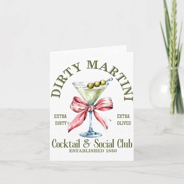 Dirty Bachelorette Martini Tail Club Martini Drink Karte (Vorderseite)