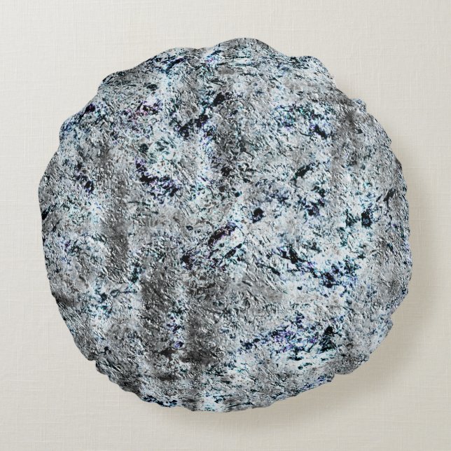 Dirty Carbon silvery fungus, sehr rustikales Bild Rundes Kissen (Rückseite)