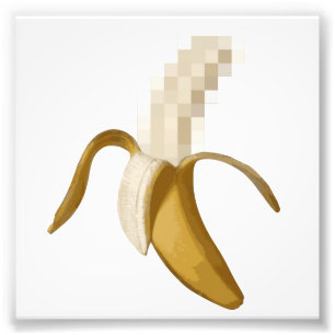 Dirty Censored Peeled Banana Fotodruck