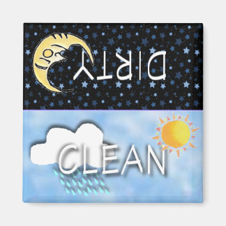 DIRTY CLEAN MOON SUN MAGNET