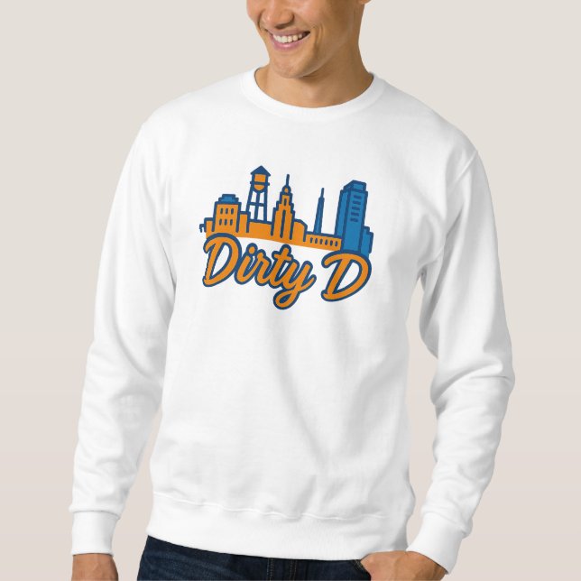 Dirty D Durham Skyline - Urban Script City Pride Sweatshirt (Vorderseite)
