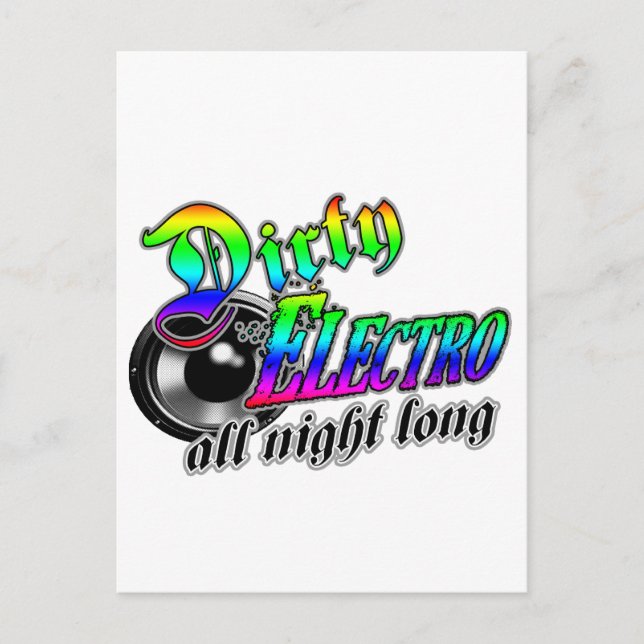 DIRTY ELECTRO All Night Long DJ Postkarte (Vorderseite)