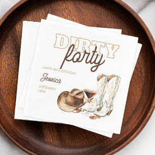 Dirty Forty Rodeo Western 40. Geburtstagsfeier Serviette