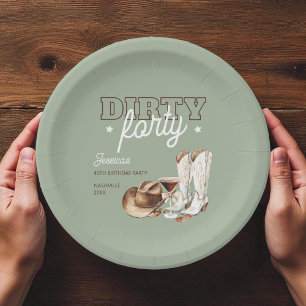 Dirty Forty Western Rodeo 40. Geburtstagsfeier Pappteller