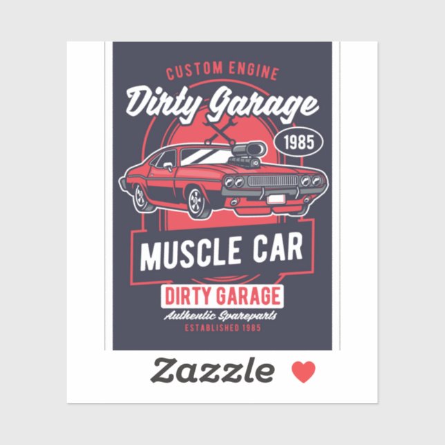 Dirty Garage Muscle Car Club Aufkleber (Blatt)