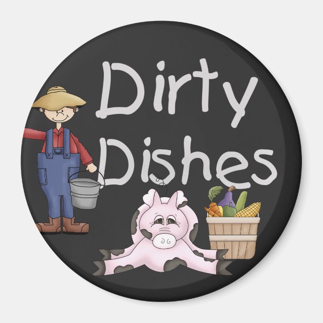 Dirty Geschirrs Bauern Pig Magnet (Vorne)